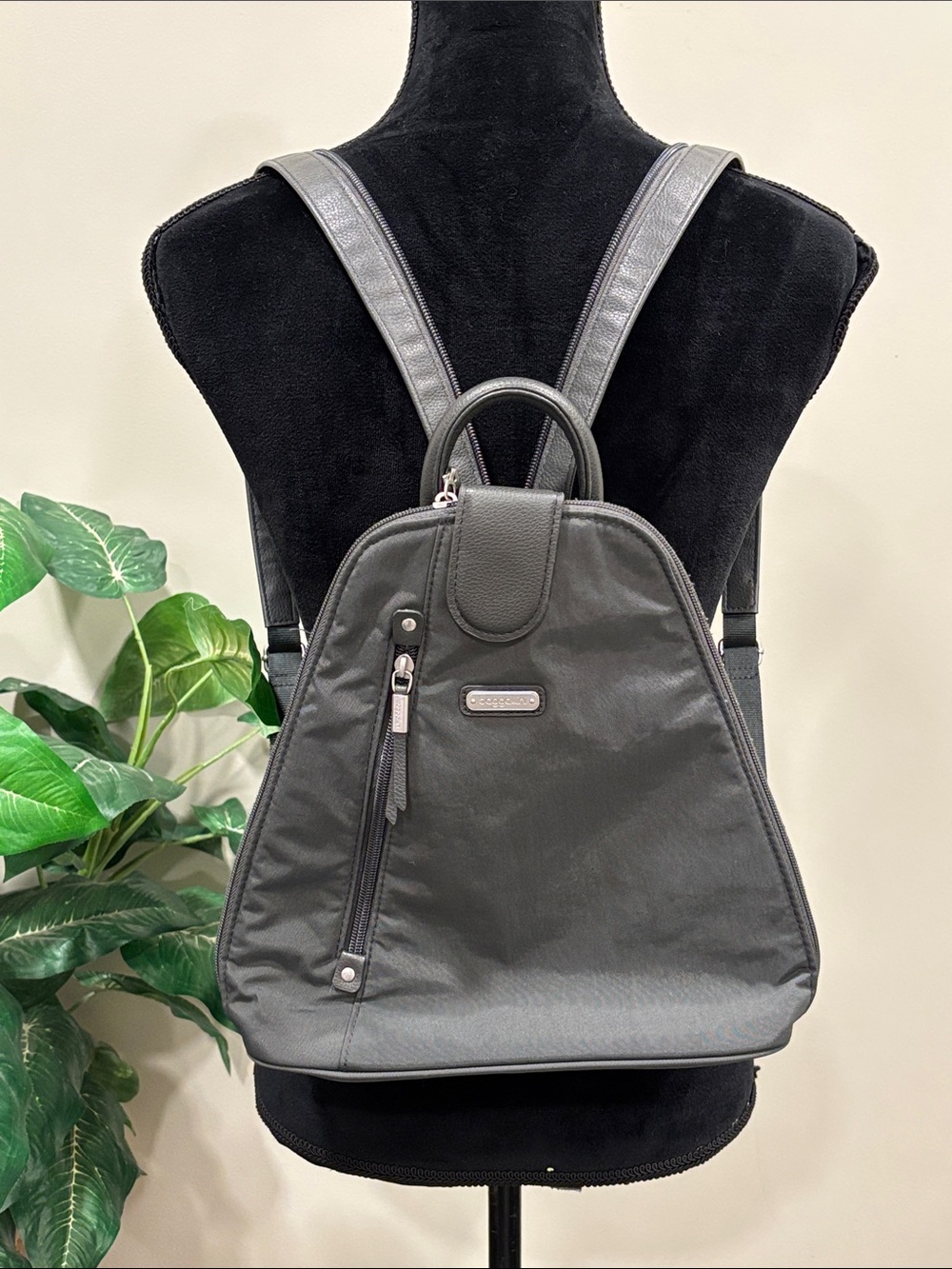 Baggallini Metro Convertible Backpack in Sterling Shimmer Gray
